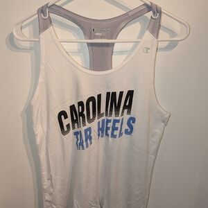 Champion Women's White and Blue Carolina Tank Top